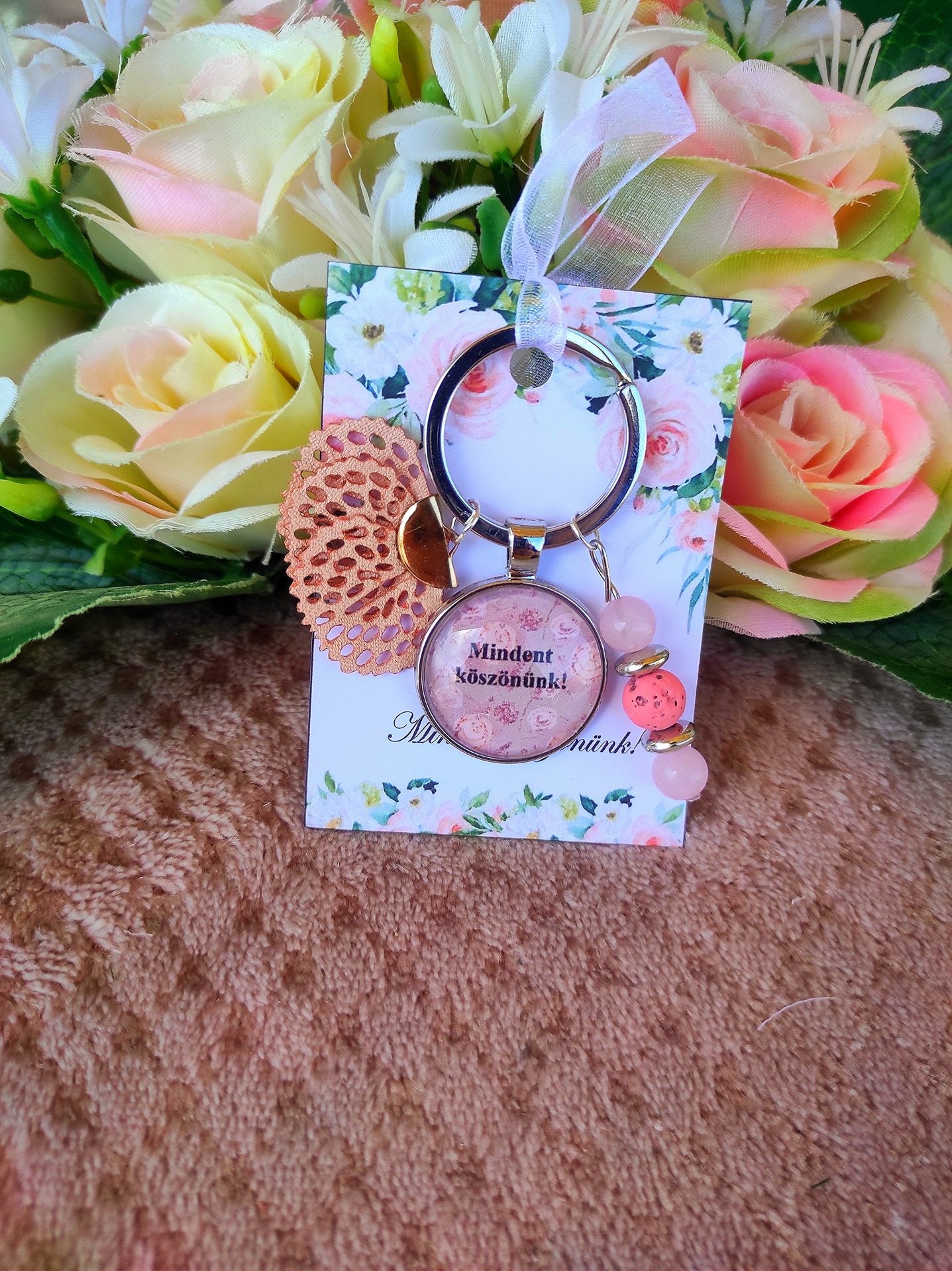 Csoportos köszönő kulcstartó pedagógus